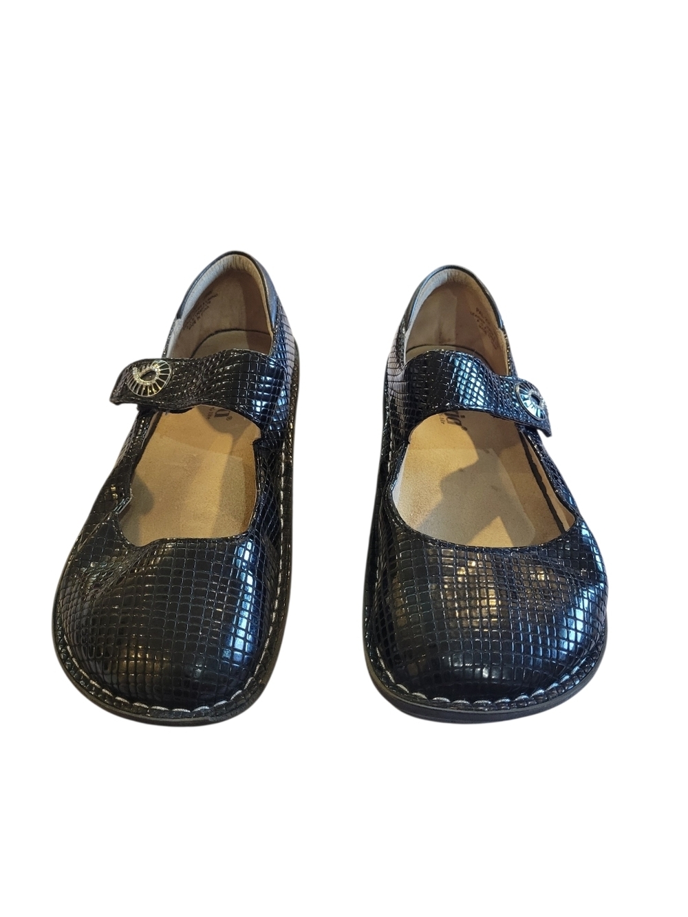Black Mary Jane Shoes with Textured Finish